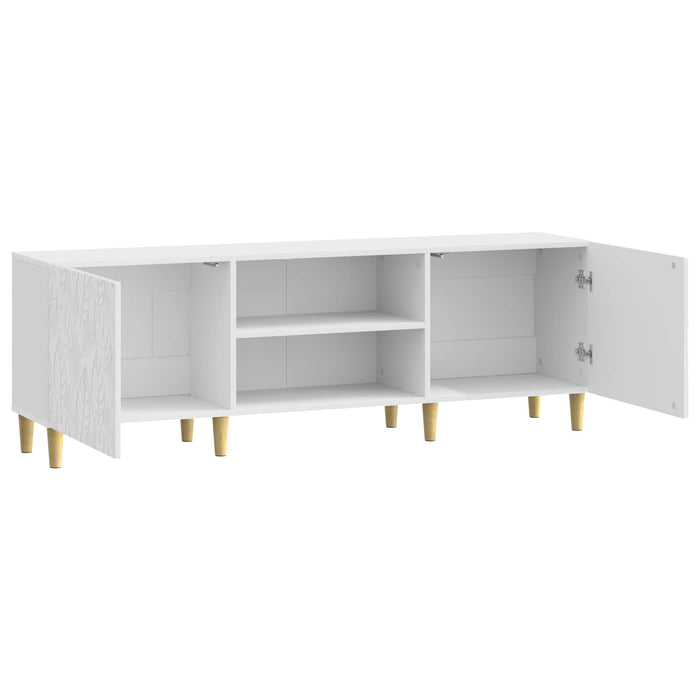 Cabinet TV 150 x 31 x 50 cm Alb foarte lucios Lemn prelucrat - WALTI WALTI