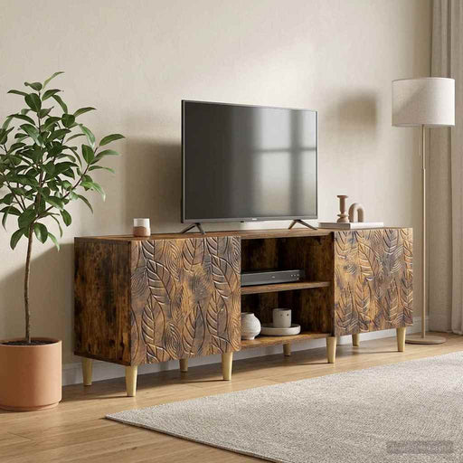 Cabinet TV 150 x 31 x 50 cm Stejar fumuriu Lemn prelucrat - WALTI WALTI