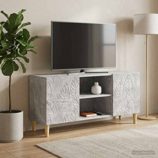Cabinet TV 102 x 34,5 x 50 cm Gri Beton Lemn prelucrat - WALTI WALTI