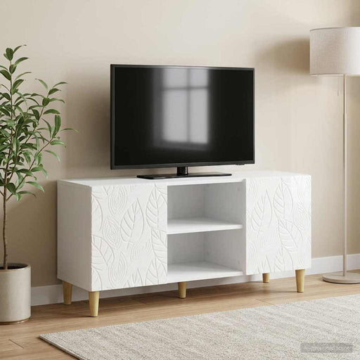 Cabinet TV 102 x 34,5 x 50 cm Alb foarte lucios Lemn prelucrat - WALTI WALTI