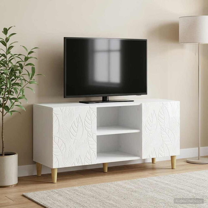 Cabinet TV 102 x 34,5 x 50 cm Alb foarte lucios Lemn prelucrat - WALTI WALTI