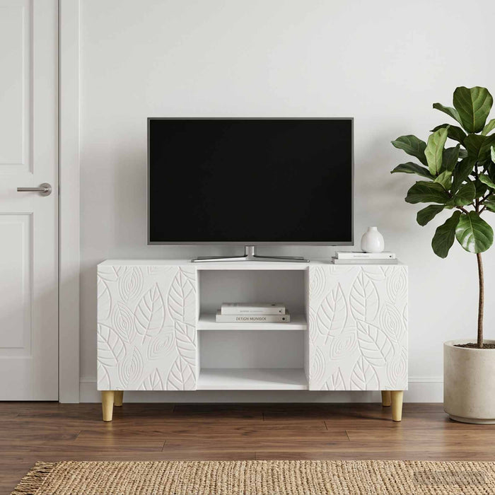 Cabinet TV 102 x 34,5 x 50 cm Alb foarte lucios Lemn prelucrat - WALTI WALTI
