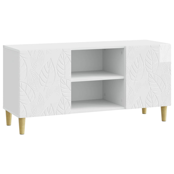 Cabinet TV 102 x 34,5 x 50 cm Alb foarte lucios Lemn prelucrat - WALTI WALTI