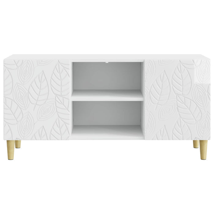 Cabinet TV 102 x 34,5 x 50 cm Alb foarte lucios Lemn prelucrat - WALTI WALTI