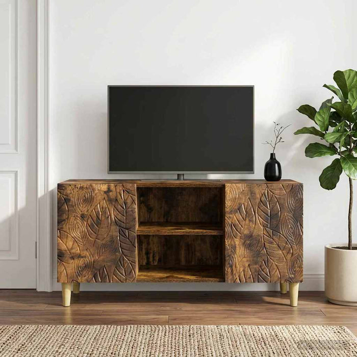 Cabinet TV 102 x 34,5 x 50 cm Stejar fumuriu Lemn prelucrat - WALTI WALTI