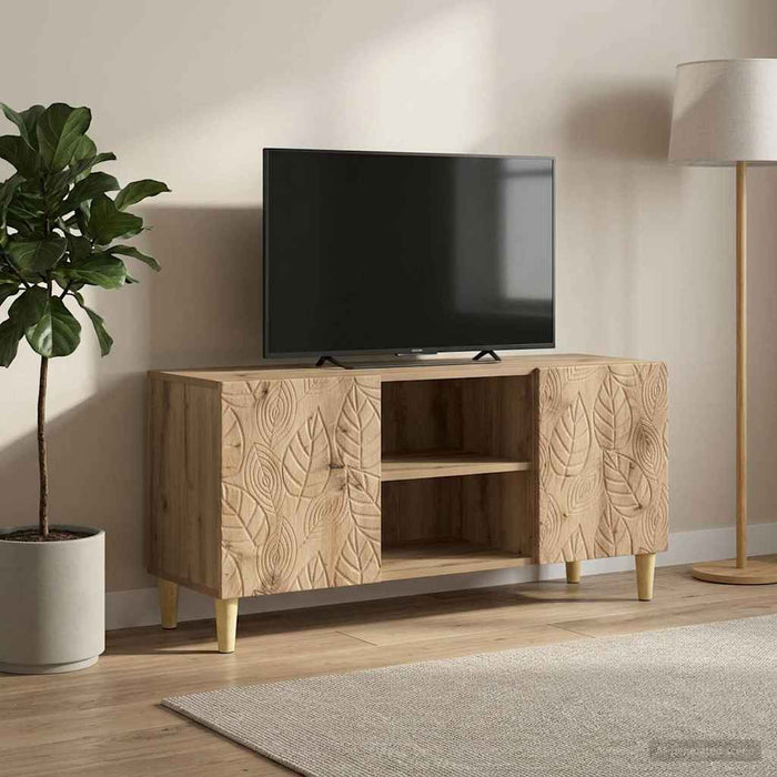 Cabinet TV 102 x 34,5 x 50 cm Stejar Artizanal Lemn prelucrat - WALTI WALTI