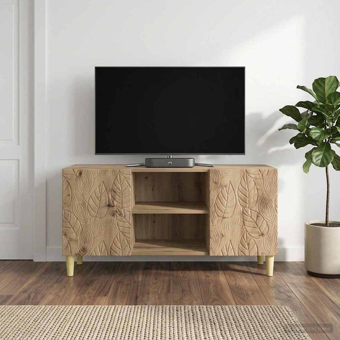 Cabinet TV 102 x 34,5 x 50 cm Stejar Artizanal Lemn prelucrat - WALTI WALTI