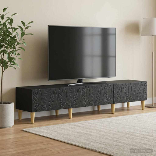 Cabinet TV 147 x 34,5 x 30 cm Negru Lemn prelucrat - WALTI WALTI