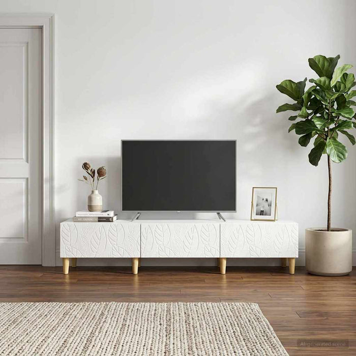 Cabinet TV 147 x 34,5 x 30 cm Alb foarte lucios Lemn prelucrat - WALTI WALTI