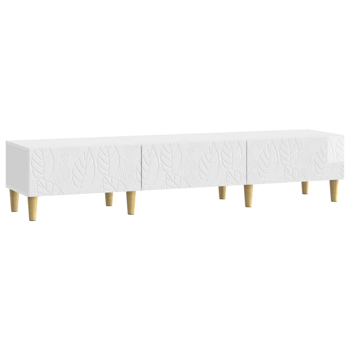 Cabinet TV 147 x 34,5 x 30 cm Alb foarte lucios Lemn prelucrat - WALTI WALTI