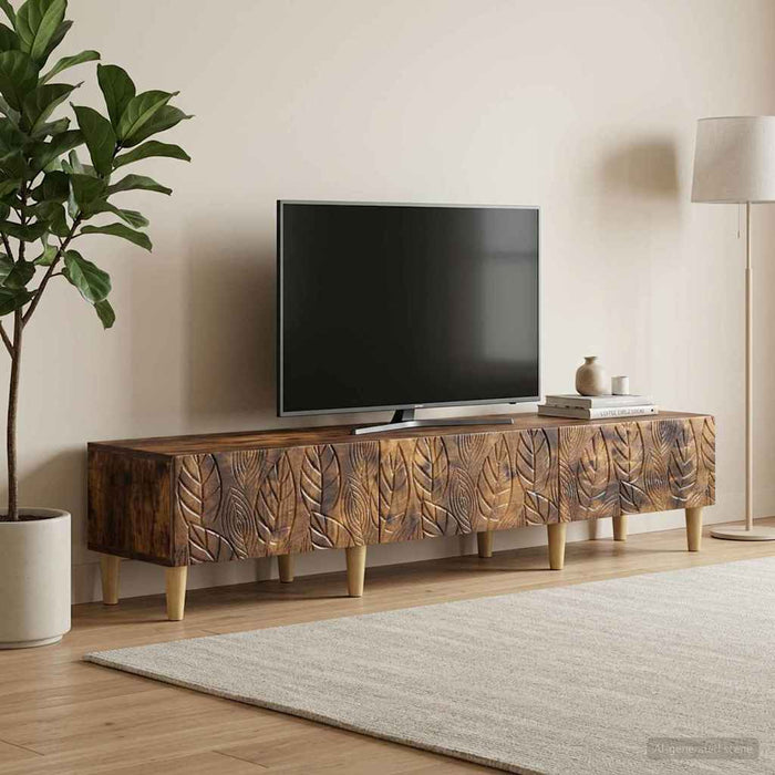 Cabinet TV 147 x 34,5 x 30 cm Stejar fumuriu Lemn prelucrat - WALTI WALTI