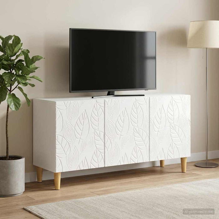 Cabinet TV 99 x 34,5 x 50 cm Alb foarte lucios Lemn prelucrat - WALTI WALTI