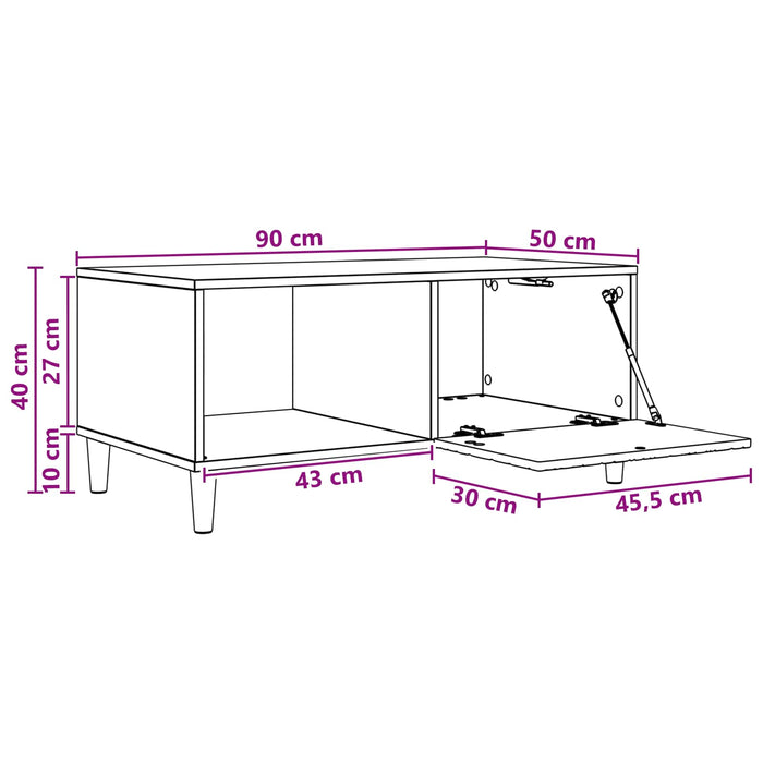 Masă de cafea Gri Beton 90 x 50 x 40 cm Lemn prelucrat - WALTI WALTI