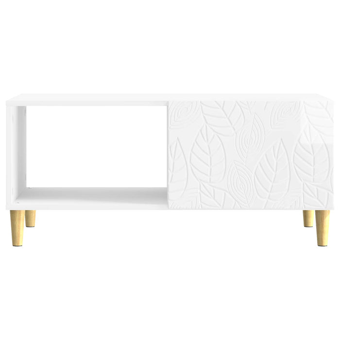 Masă de cafea Alb foarte lucios 90 x 50 x 40 cm Lemn prelucrat - WALTI WALTI