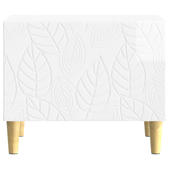 Masă de cafea Alb foarte lucios 50 x 49 x 40 cm Lemn prelucrat - WALTI WALTI