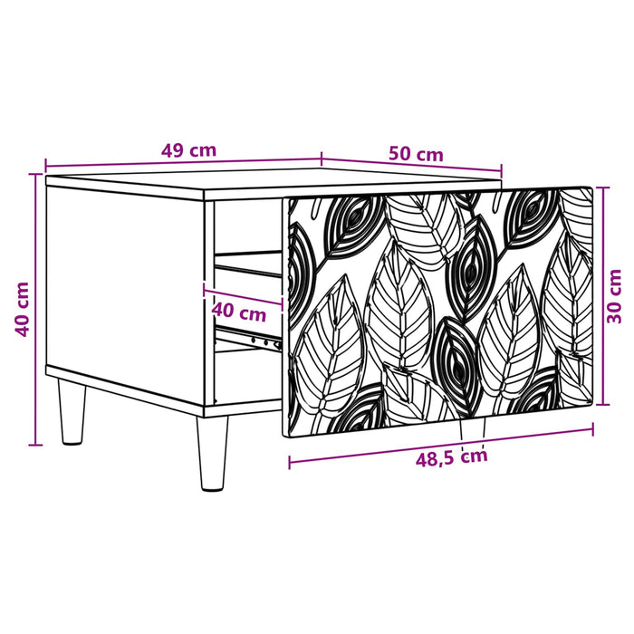 Masă de cafea Stejar fumuriu 50 x 49 x 40 cm Lemn prelucrat - WALTI WALTI