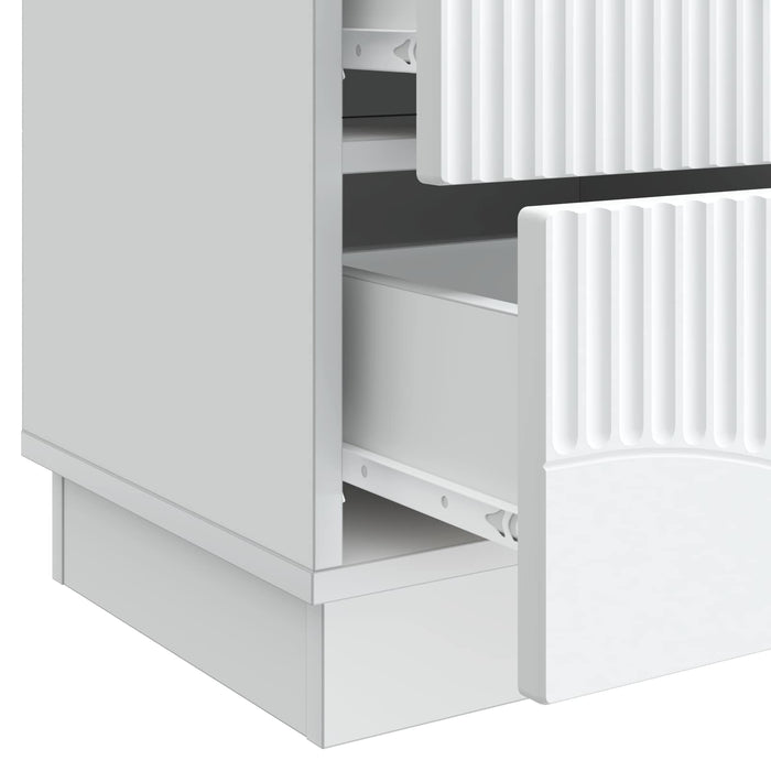 Dulap de noapte 2 pcs Alb 43 x 34,5 x 44,5 cm Lemn prelucrat - WALTI WALTI