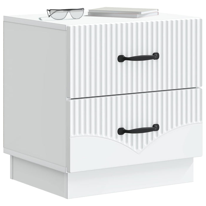 Dulap de noapte 2 pcs Alb 43 x 34,5 x 44,5 cm Lemn prelucrat - WALTI WALTI
