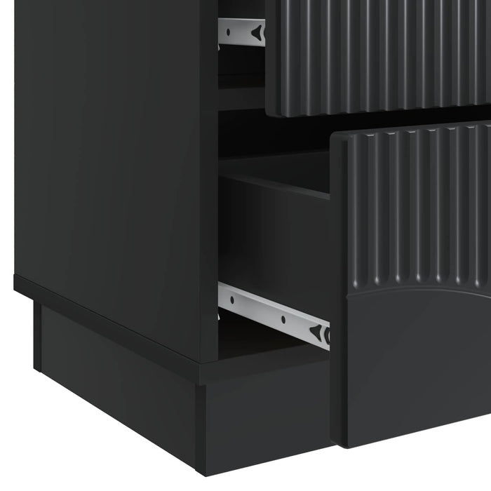 Dulap de noapte 2 pcs Negru 43 x 34,5 x 44,5 cm Lemn prelucrat - WALTI WALTI