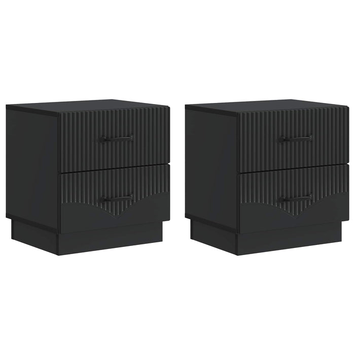 Dulap de noapte 2 pcs Negru 43 x 34,5 x 44,5 cm Lemn prelucrat - WALTI WALTI
