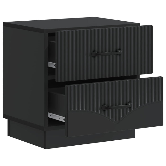 Dulap de noapte 2 pcs Negru 43 x 34,5 x 44,5 cm Lemn prelucrat - WALTI WALTI