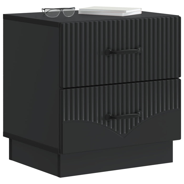 Dulap de noapte 2 pcs Negru 43 x 34,5 x 44,5 cm Lemn prelucrat - WALTI WALTI