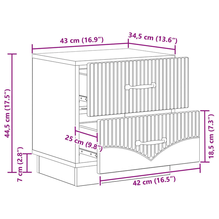 Dulap de noapte cu sertar Stejar Sonoma 43 x 34,5 x 44,5 cm - WALTI WALTI