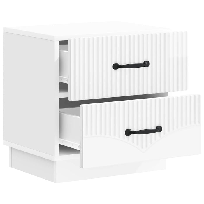 Dulap de noapte 2 pcs Alb foarte lucios 43 x 34,5 x 44,5 cm - WALTI WALTI