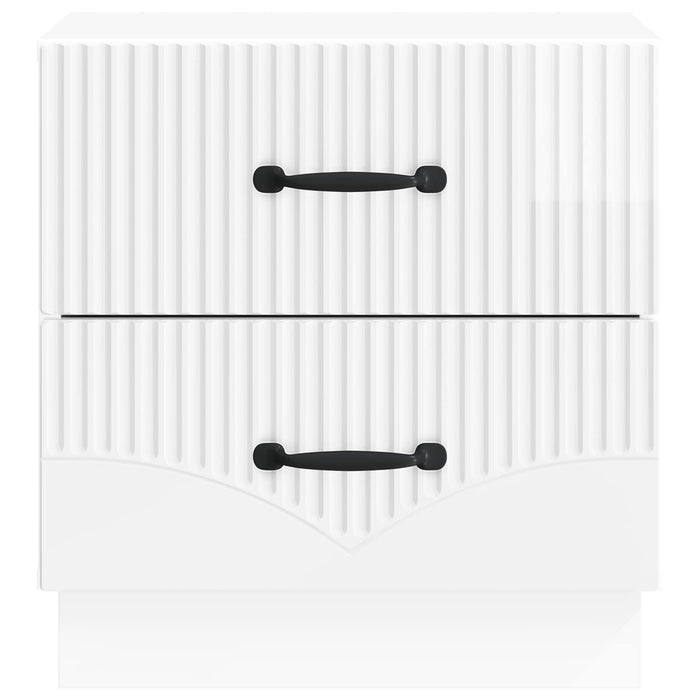 Dulap de noapte 2 pcs Alb foarte lucios 43 x 34,5 x 44,5 cm - WALTI WALTI