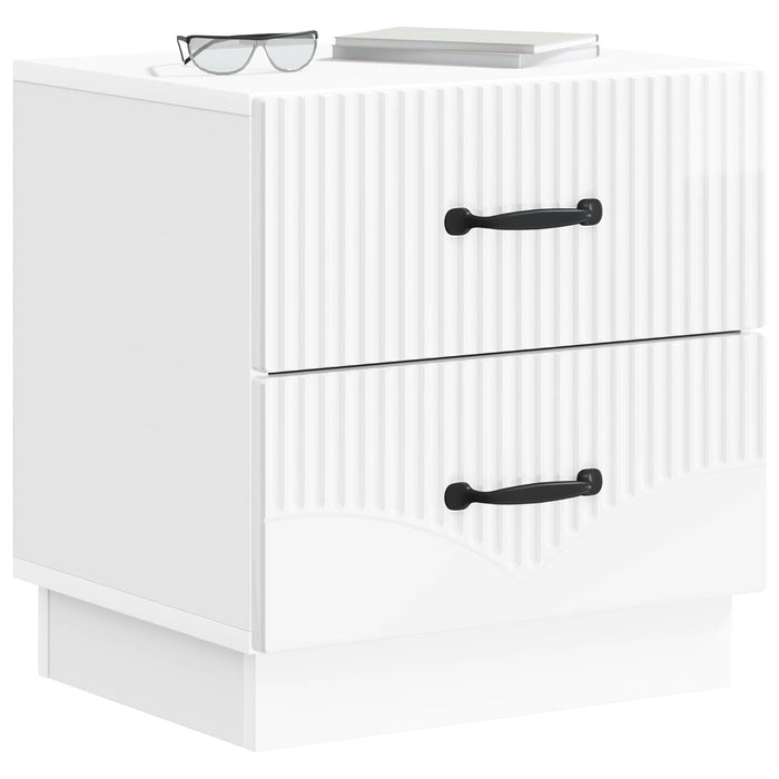 Dulap de noapte 2 pcs Alb foarte lucios 43 x 34,5 x 44,5 cm - WALTI WALTI