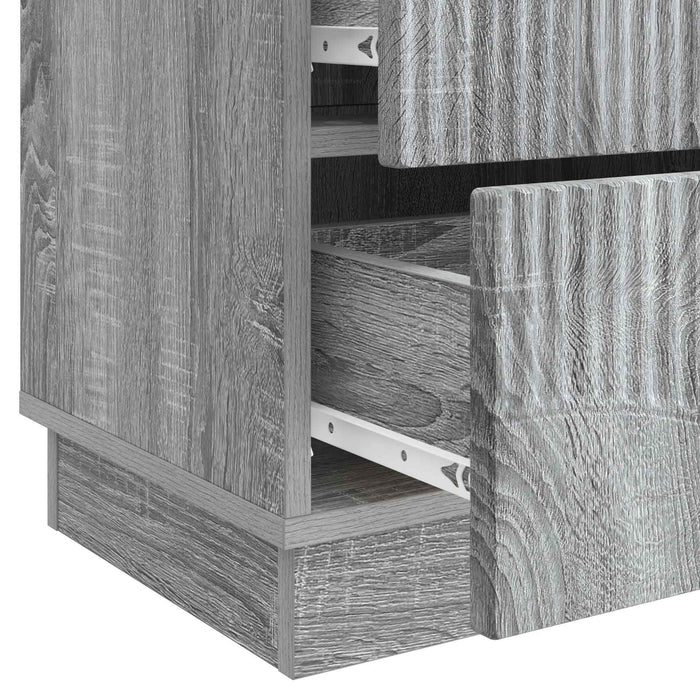 Dulap de noapte cu sertar 2 pcs Sonoma gri 43 x 34,5 x 44,5 cm - WALTI WALTI