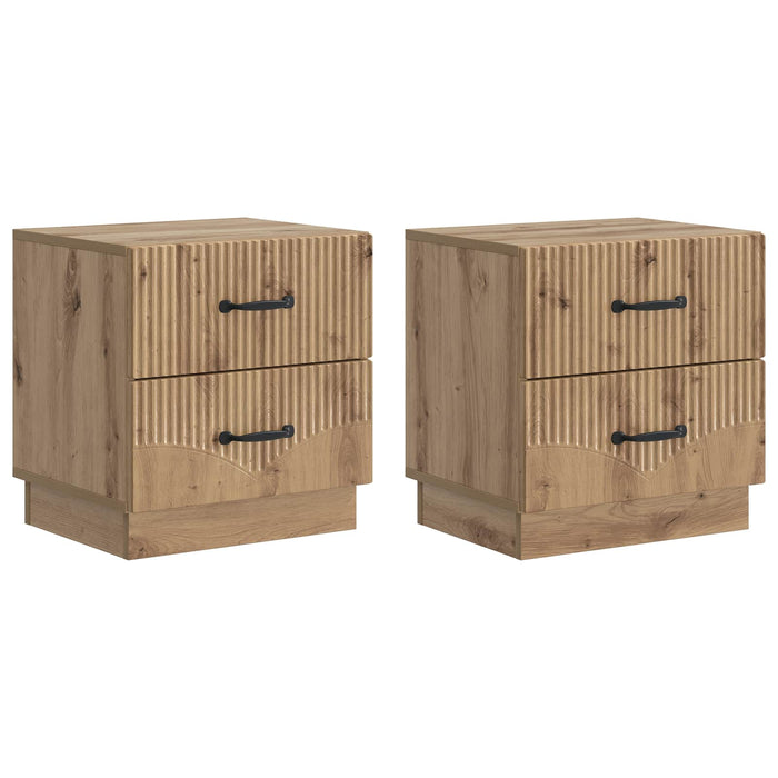 Dulap de noapte 2 pcs Stejar Artizanal 43 x 34,5 x 44,5 cm - WALTI WALTI