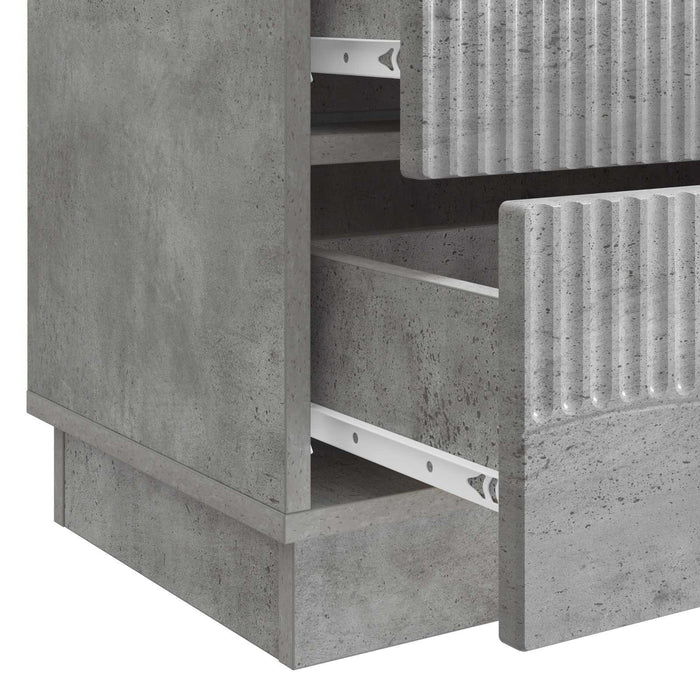Dulap de noapte Gri Beton 62 x 34,5 x 44,5 cm Lemn prelucrat - WALTI WALTI
