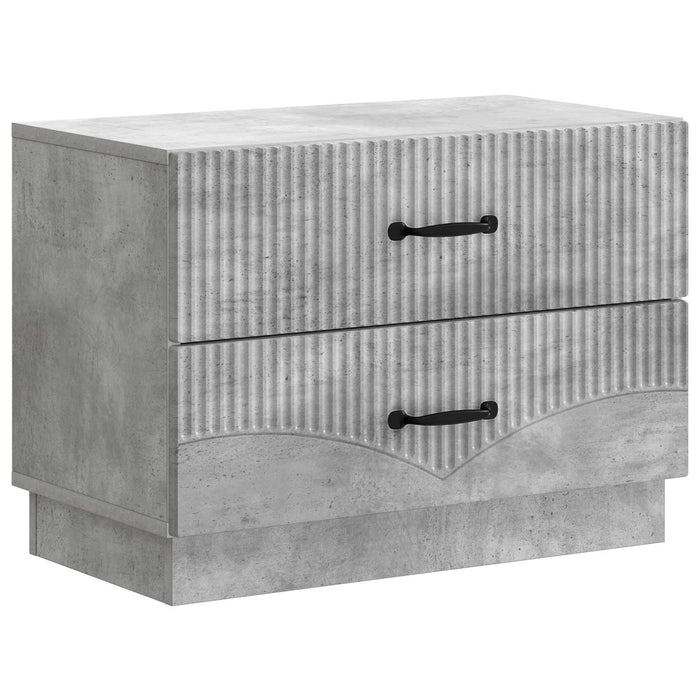 Dulap de noapte Gri Beton 62 x 34,5 x 44,5 cm Lemn prelucrat - WALTI WALTI