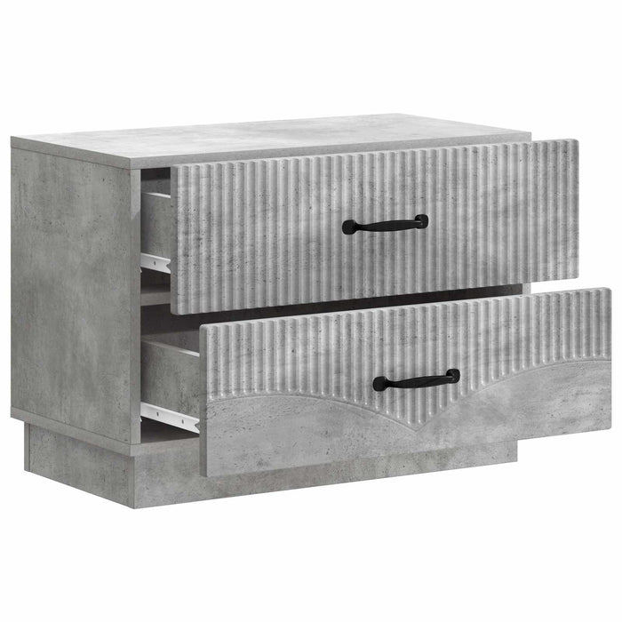 Dulap de noapte Gri Beton 62 x 34,5 x 44,5 cm Lemn prelucrat - WALTI WALTI