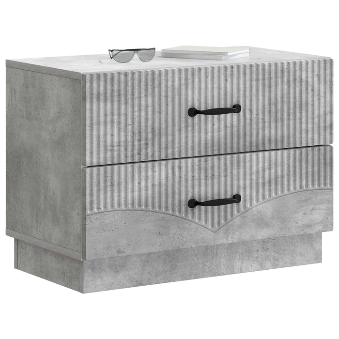 Dulap de noapte Gri Beton 62 x 34,5 x 44,5 cm Lemn prelucrat - WALTI WALTI