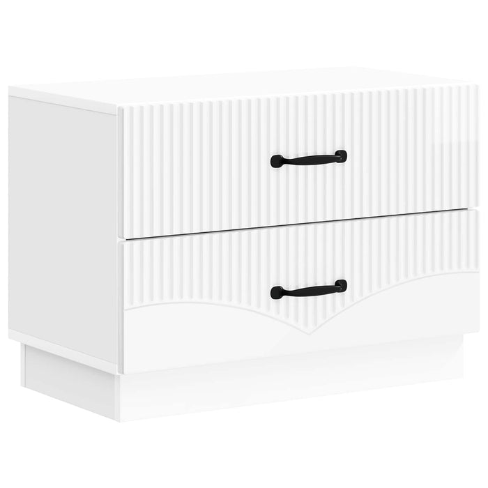 Dulap de noapte cu sertar Alb foarte lucios 62 x 34,5 x 44,5 cm - WALTI WALTI