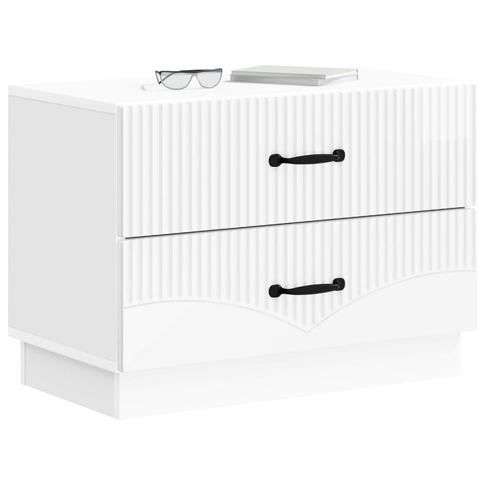 Dulap de noapte cu sertar Alb foarte lucios 62 x 34,5 x 44,5 cm - WALTI WALTI