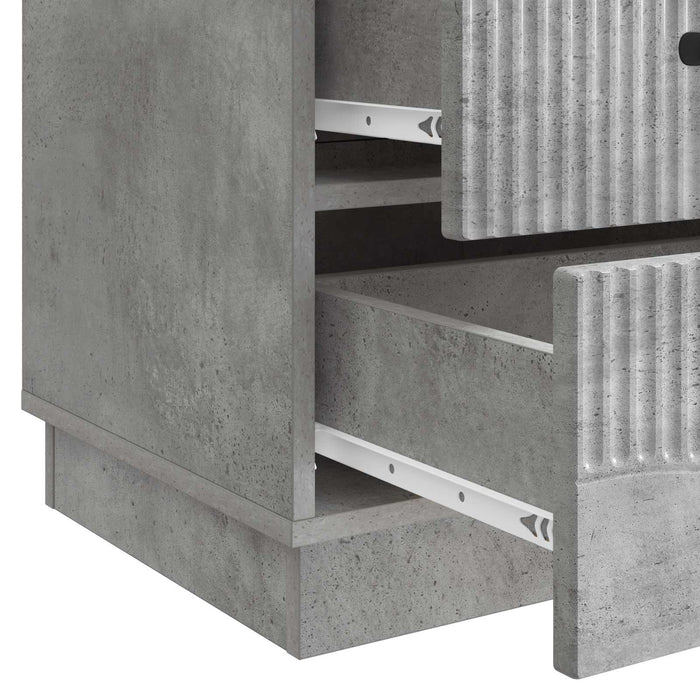 Dulap de noapte Gri Beton 43 x 41 x 63,5 cm Lemn prelucrat - WALTI WALTI
