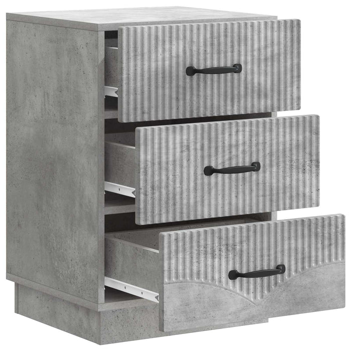 Dulap de noapte Gri Beton 43 x 41 x 63,5 cm Lemn prelucrat - WALTI WALTI