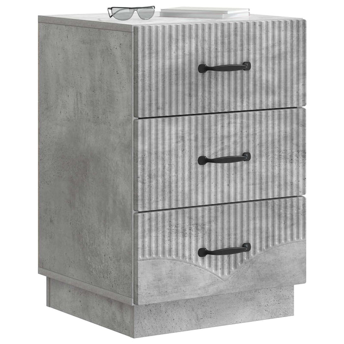 Dulap de noapte Gri Beton 43 x 41 x 63,5 cm Lemn prelucrat - WALTI WALTI