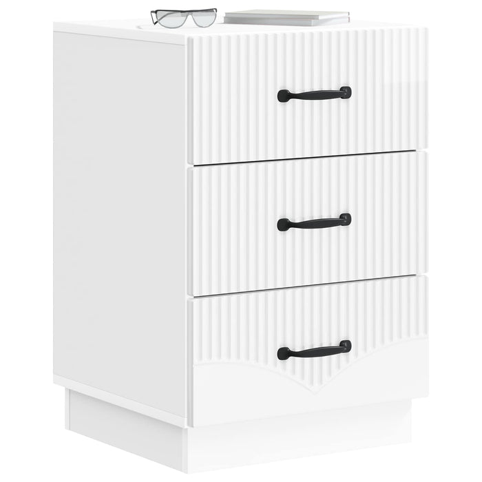 Dulap de noapte cu sertar Alb foarte lucios 43 x 41 x 63,5 cm - WALTI WALTI