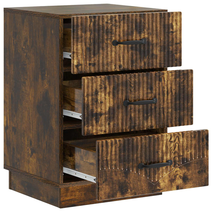 Dulap de noapte Stejar fumuriu 43 x 41 x 63,5 cm Lemn prelucrat - WALTI WALTI