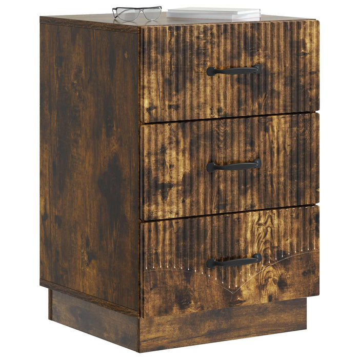 Dulap de noapte Stejar fumuriu 43 x 41 x 63,5 cm Lemn prelucrat - WALTI WALTI