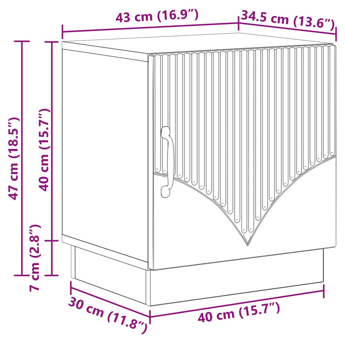 Noptieră Stejar fumuriu 43 x 34,5 x 47 cm Lemn prelucrat - WALTI WALTI