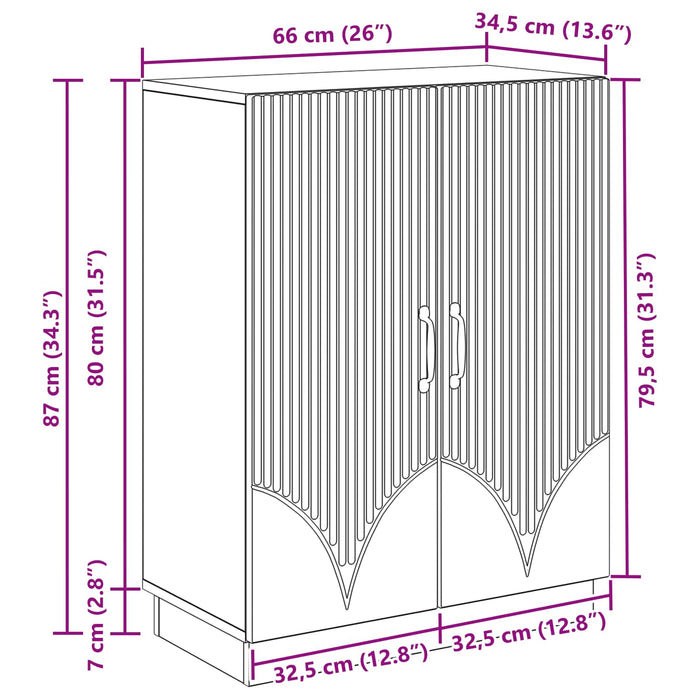 Bufet Alb 66 x 34,5 x 87 cm Lemn prelucrat - WALTI WALTI