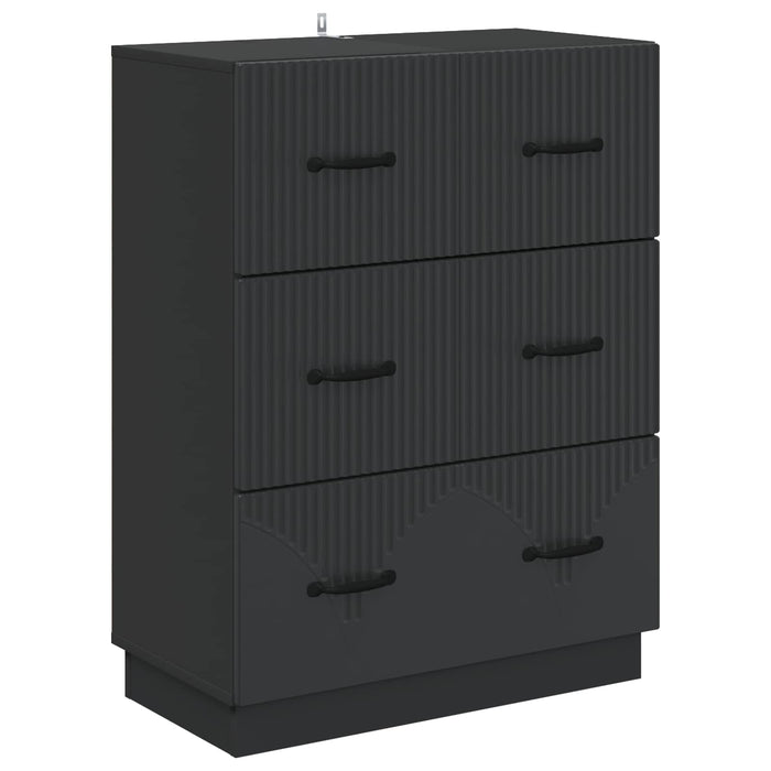 Dulap cu sertare Negru 66 x 34,5 x 87 cm Lemn prelucrat - WALTI WALTI