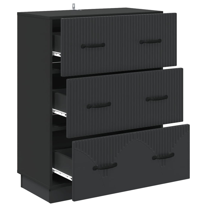 Dulap cu sertare Negru 66 x 34,5 x 87 cm Lemn prelucrat - WALTI WALTI