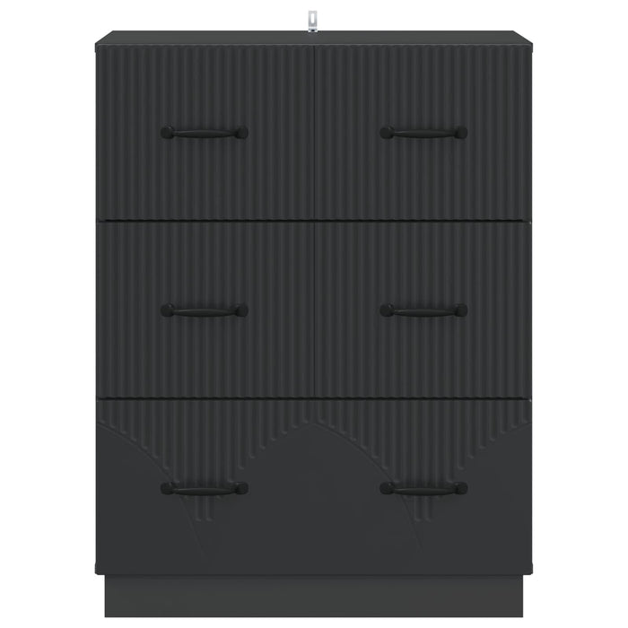 Dulap cu sertare Negru 66 x 34,5 x 87 cm Lemn prelucrat - WALTI WALTI