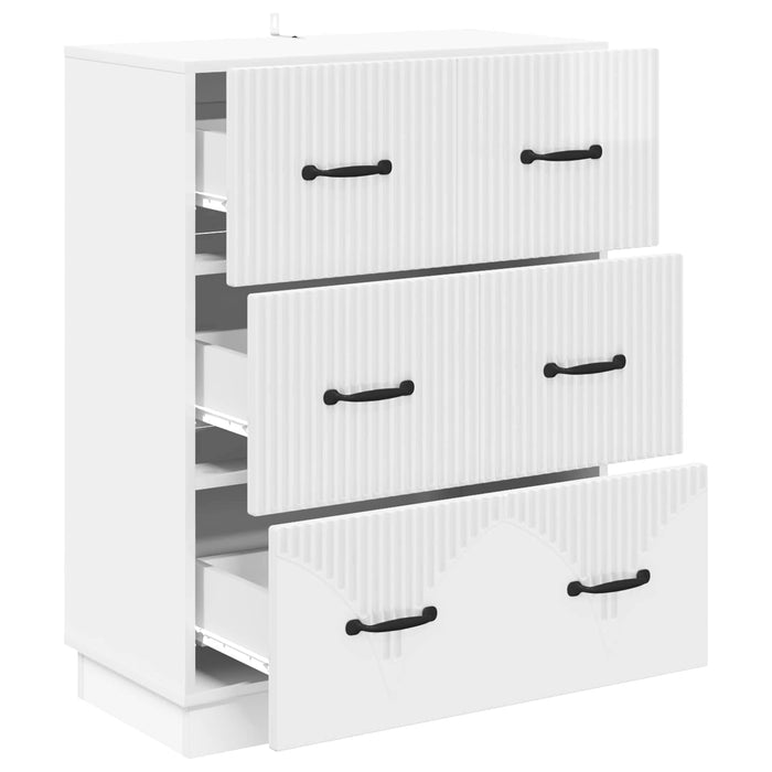 Dulap cu sertare Alb foarte lucios 66 x 34,5 x 87 cm - WALTI WALTI